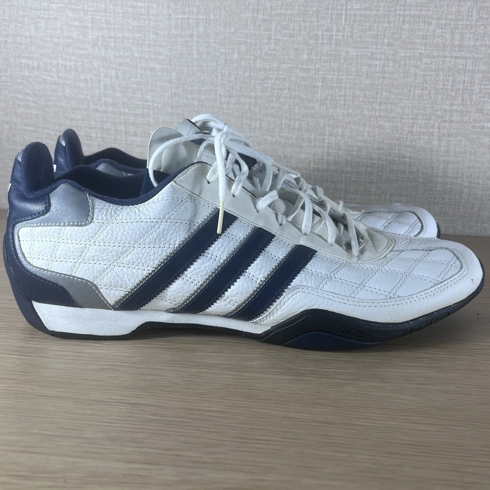 Vintage Adidas Team Leather O Grip Sneakers White Navy Men's Size 11.5 Y2K - Picture 15 of 15